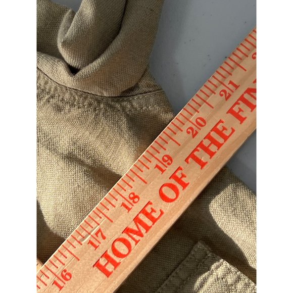 Nicole Miller Jacket Womens S Linen Snap Cropped Relaxed Military Army Utility - Picture 6 of 8